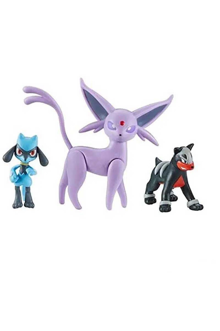 POCKET MONSTER Pokemon Figurer | Espeon Houndour & Riolu Figurer