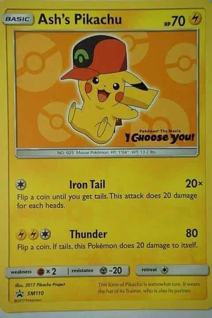 POCKET MONSTER Pokemon Kort | Ash'S Pikachu Sm110 Promo