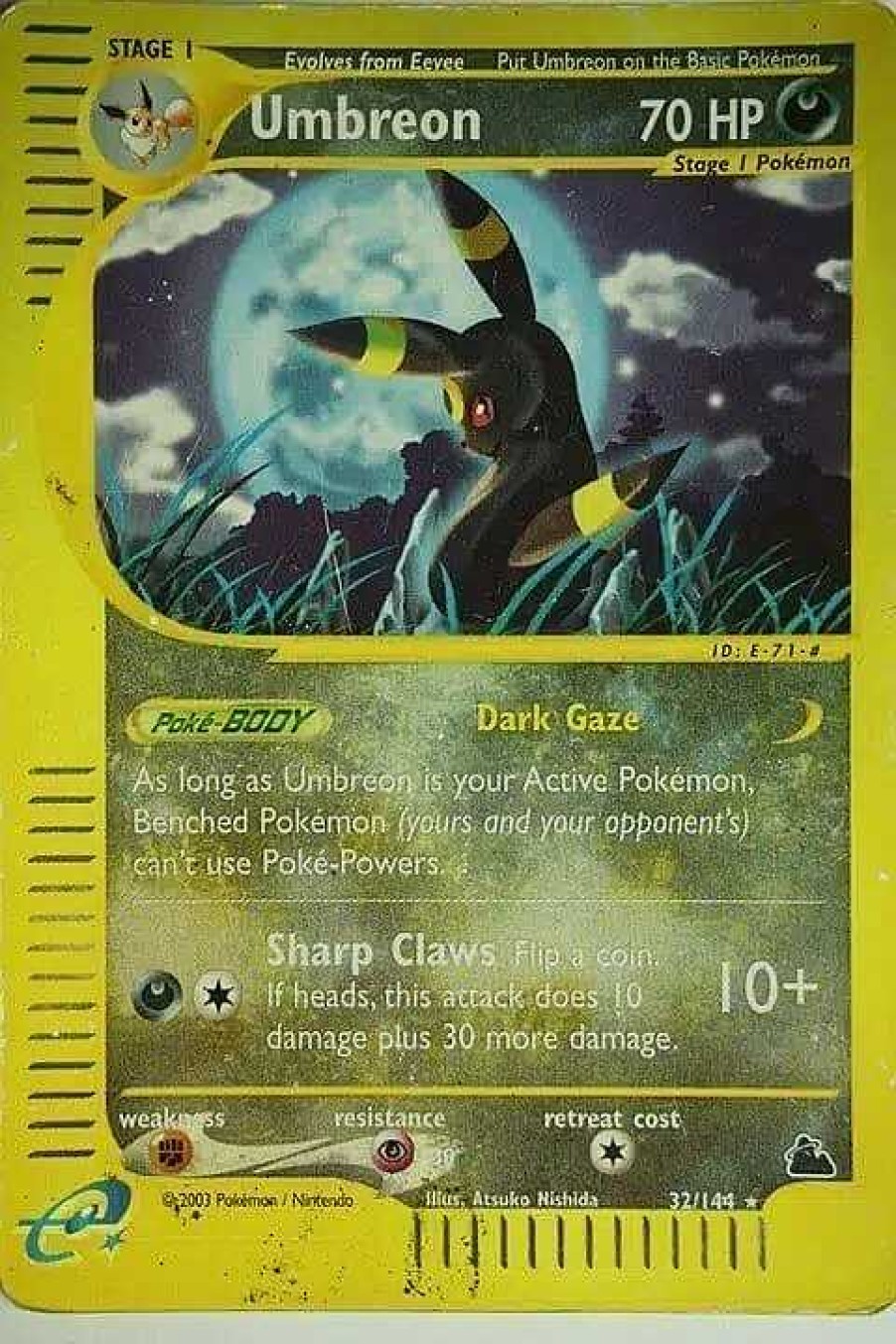 POCKET MONSTER Pokemon Kort | Umbreon 32/144 Rare Reverse Holo