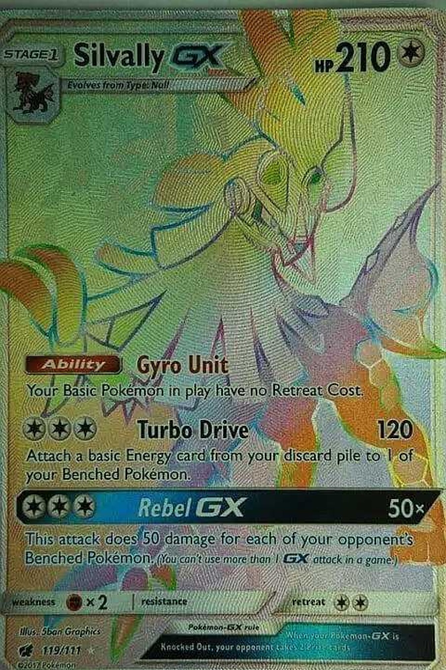 POCKET MONSTER Pokemon Kort | Silvally Gx 119/111 Hyper Rare