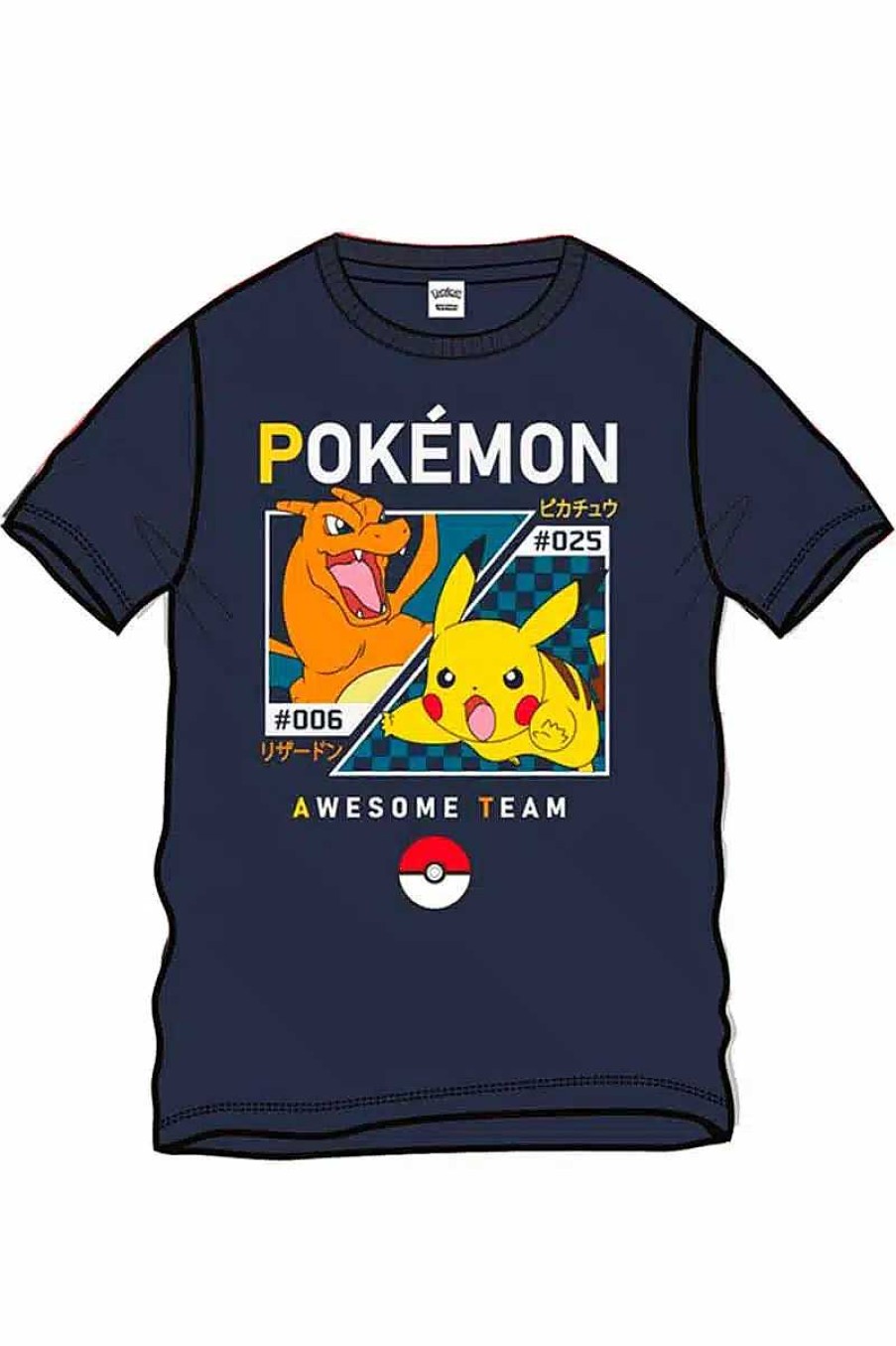 POCKET MONSTER Pokemon Til Bornevaerelset | Sort T Shirt Awesome Team Til Born