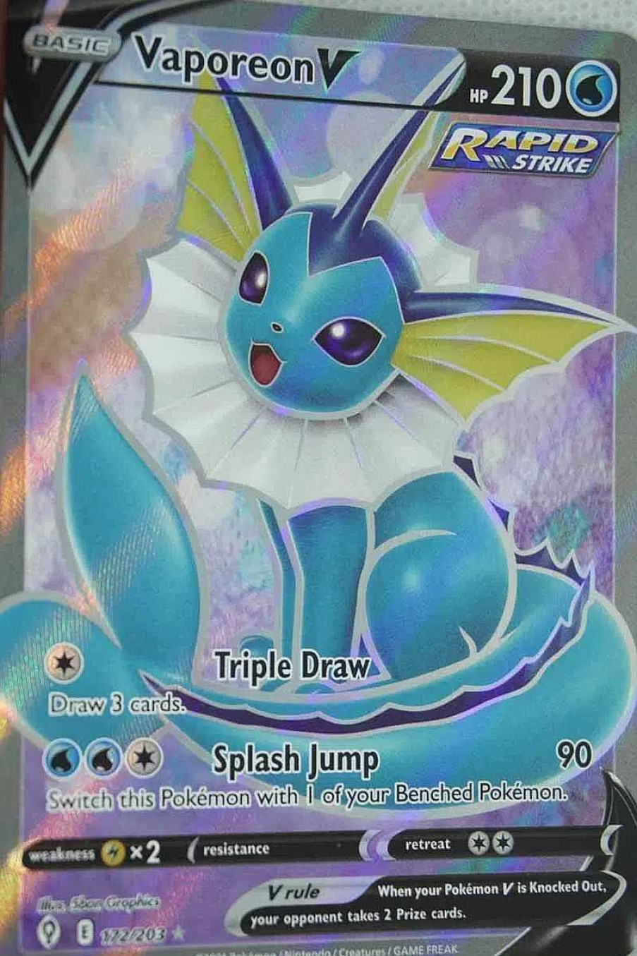 POCKET MONSTER Pokemon Kort | Vaporeon V 172/203 Full Art