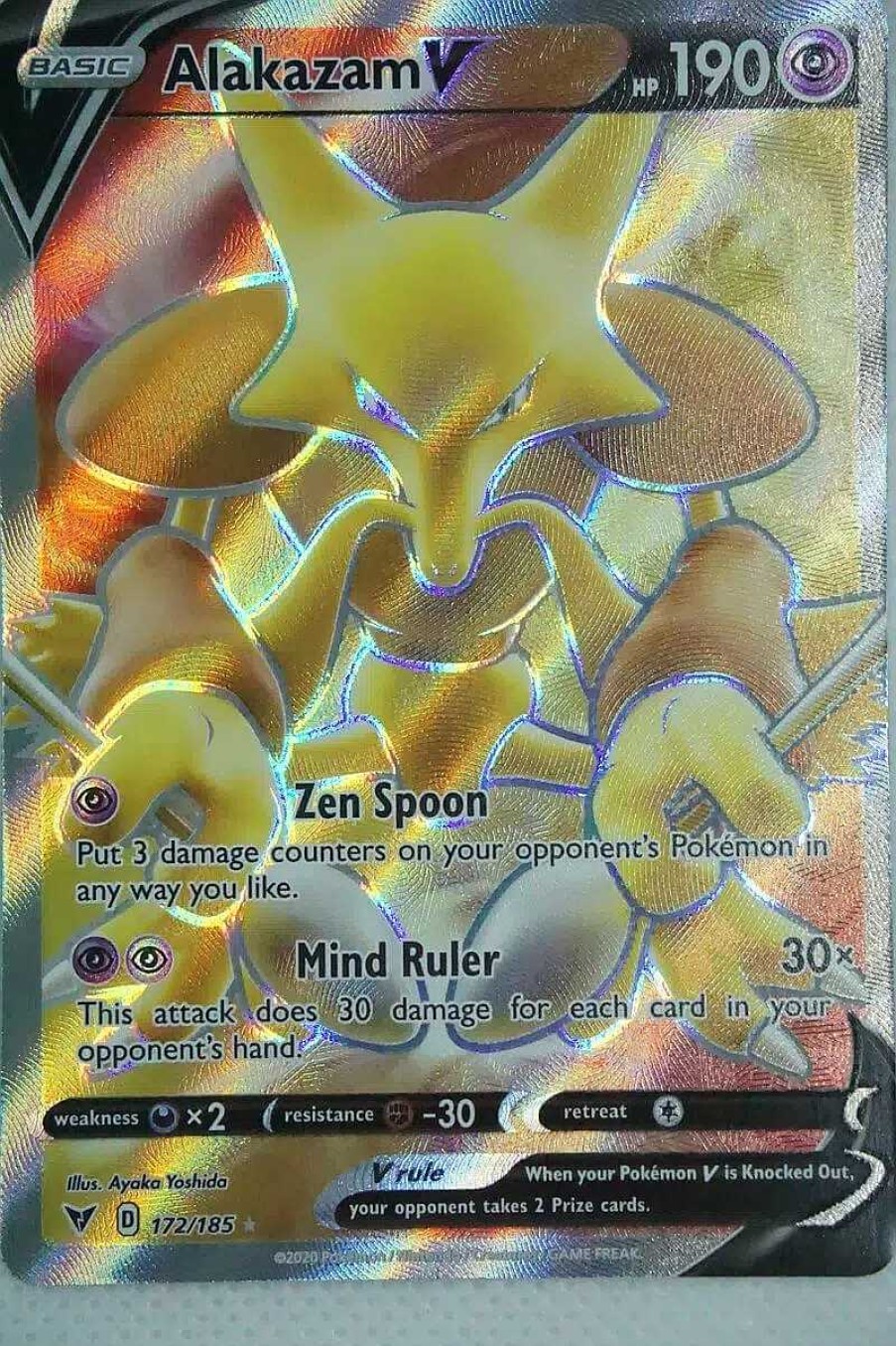 POCKET MONSTER Pokemon Kort | Alakazam V 172/185 Full Art