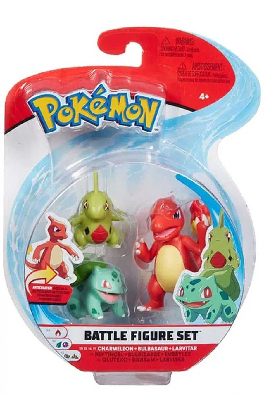 POCKET MONSTER Pokemon Figurer | Charmeleon, Bulbasaur Og Larvitar Figurer