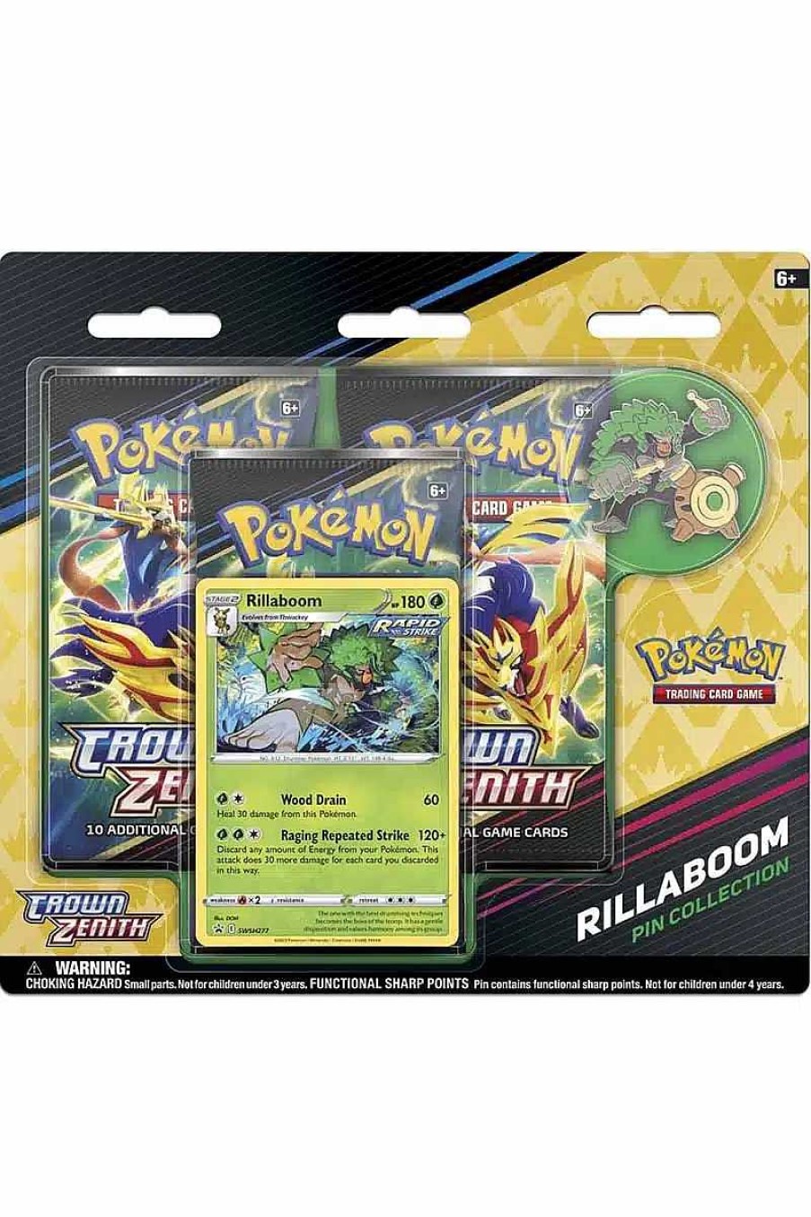 POCKET MONSTER Pokemon Kort | Crown Zenith Pin Blisterpakke Med Rillaboom