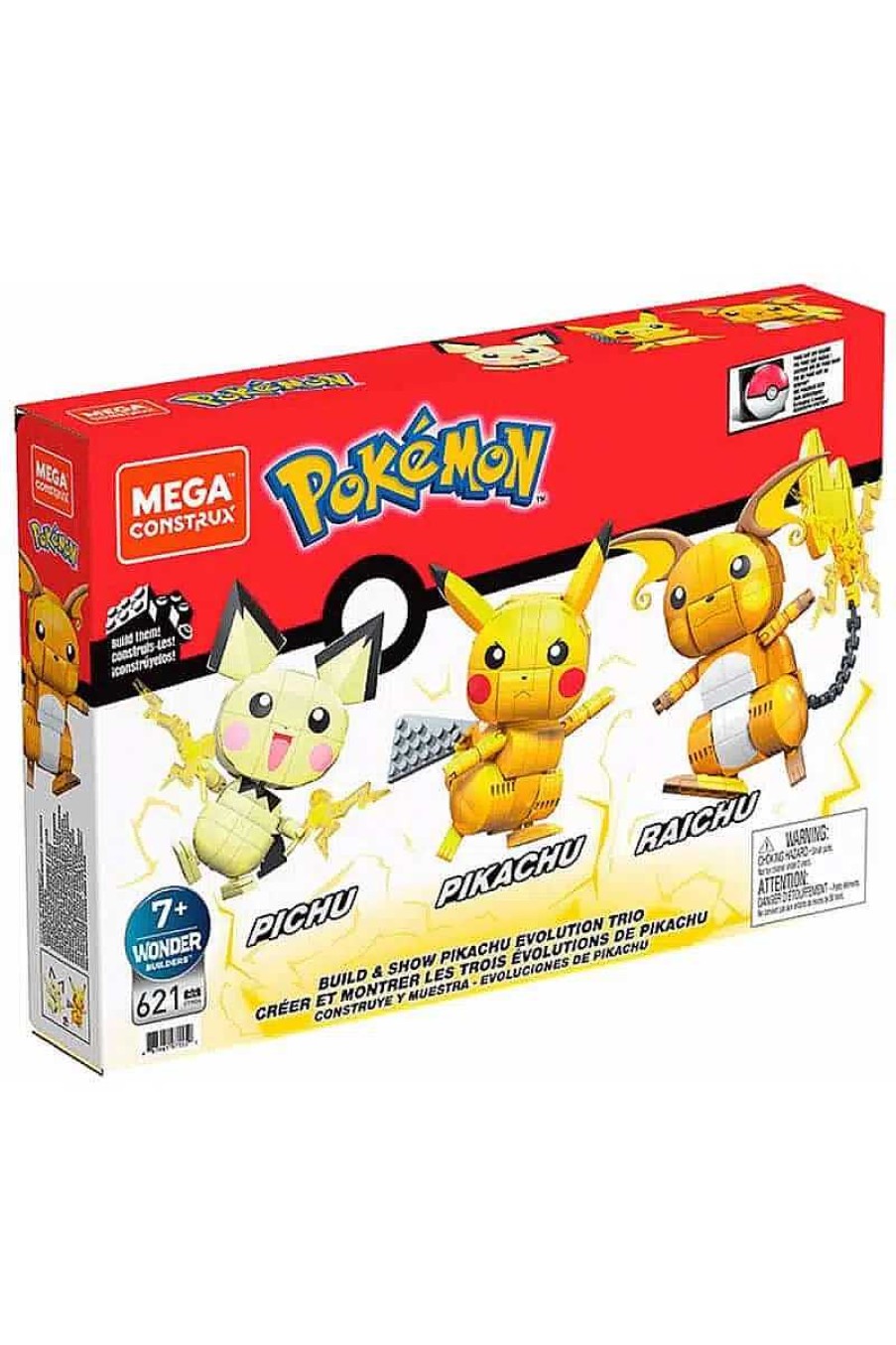 POCKET MONSTER Pokemon Figurer | Mega Construx Trio Med Pikachu, Pichu Og Raichu