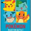 POCKET MONSTER Pokemon Til Bornevaerelset | Pokemon Fleece Taeppe Med Starters