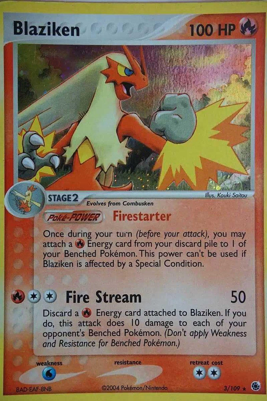 POCKET MONSTER Pokemon Kort | Blaziken 3/109 Holo Rare