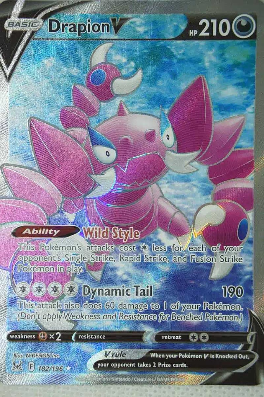 POCKET MONSTER Pokemon Kort | Drapion V 182/196 Full Art