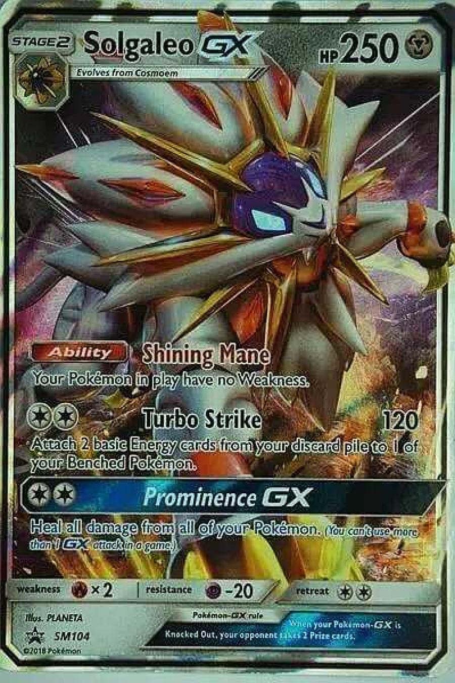 POCKET MONSTER Pokemon Kort | Solgaleo Gx Sm104