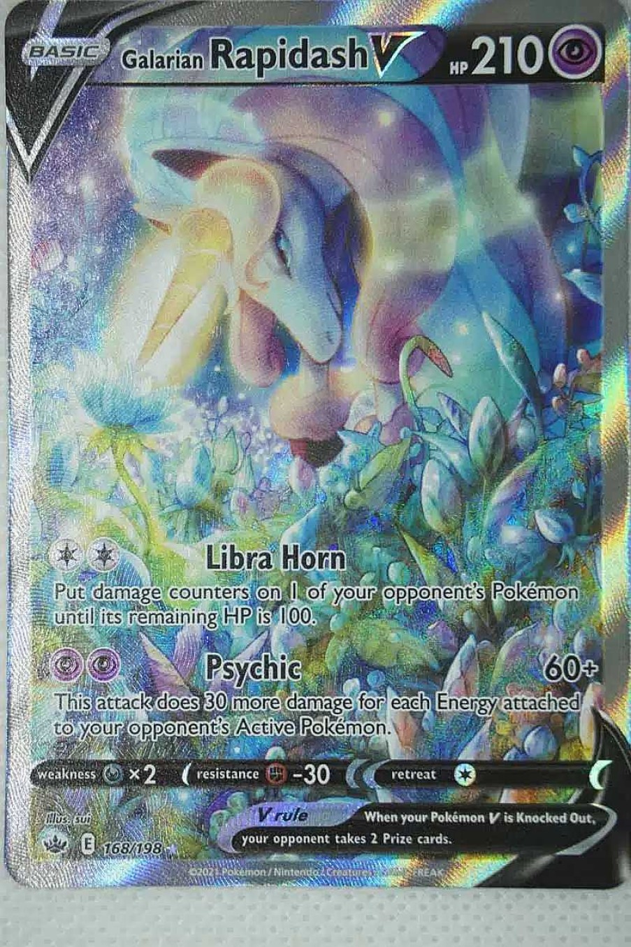 POCKET MONSTER Pokemon Kort | Galarian Rapidash V 168/198 Full Art