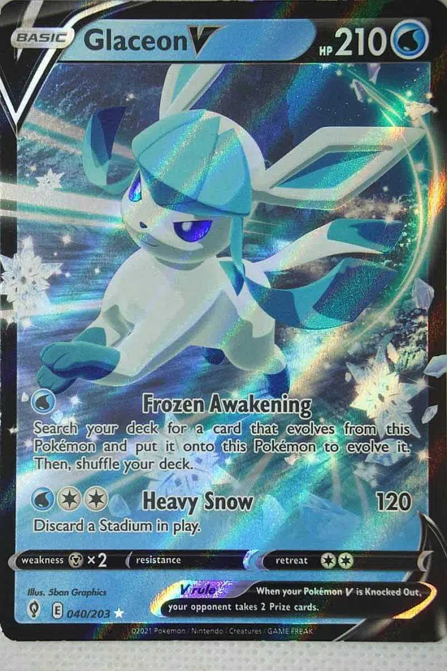 POCKET MONSTER Pokemon Kort | Glaceon V 40/203