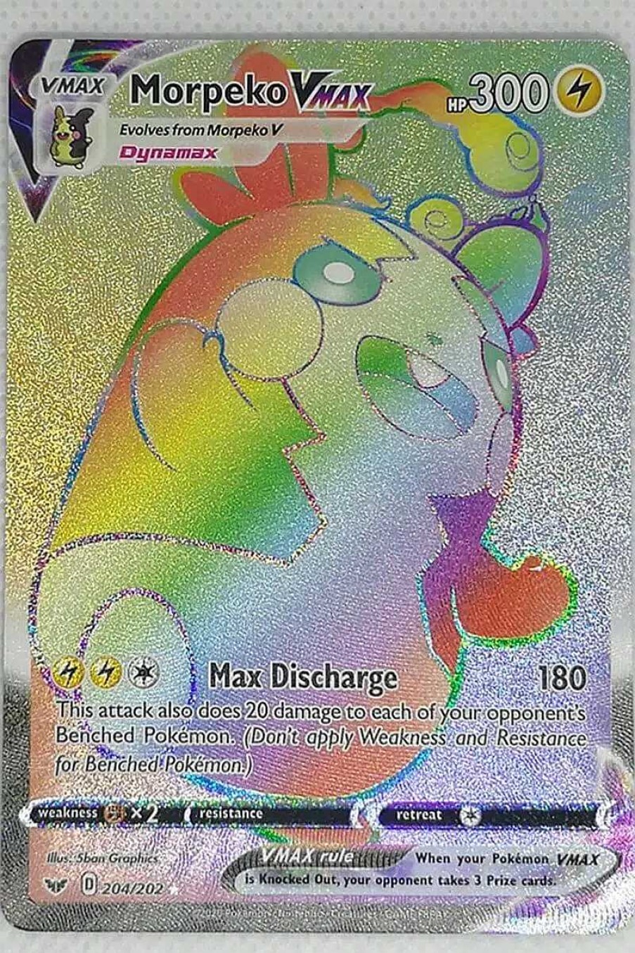 POCKET MONSTER Pokemon Kort | Morpeko Vmax 204/202 Hyper Rare