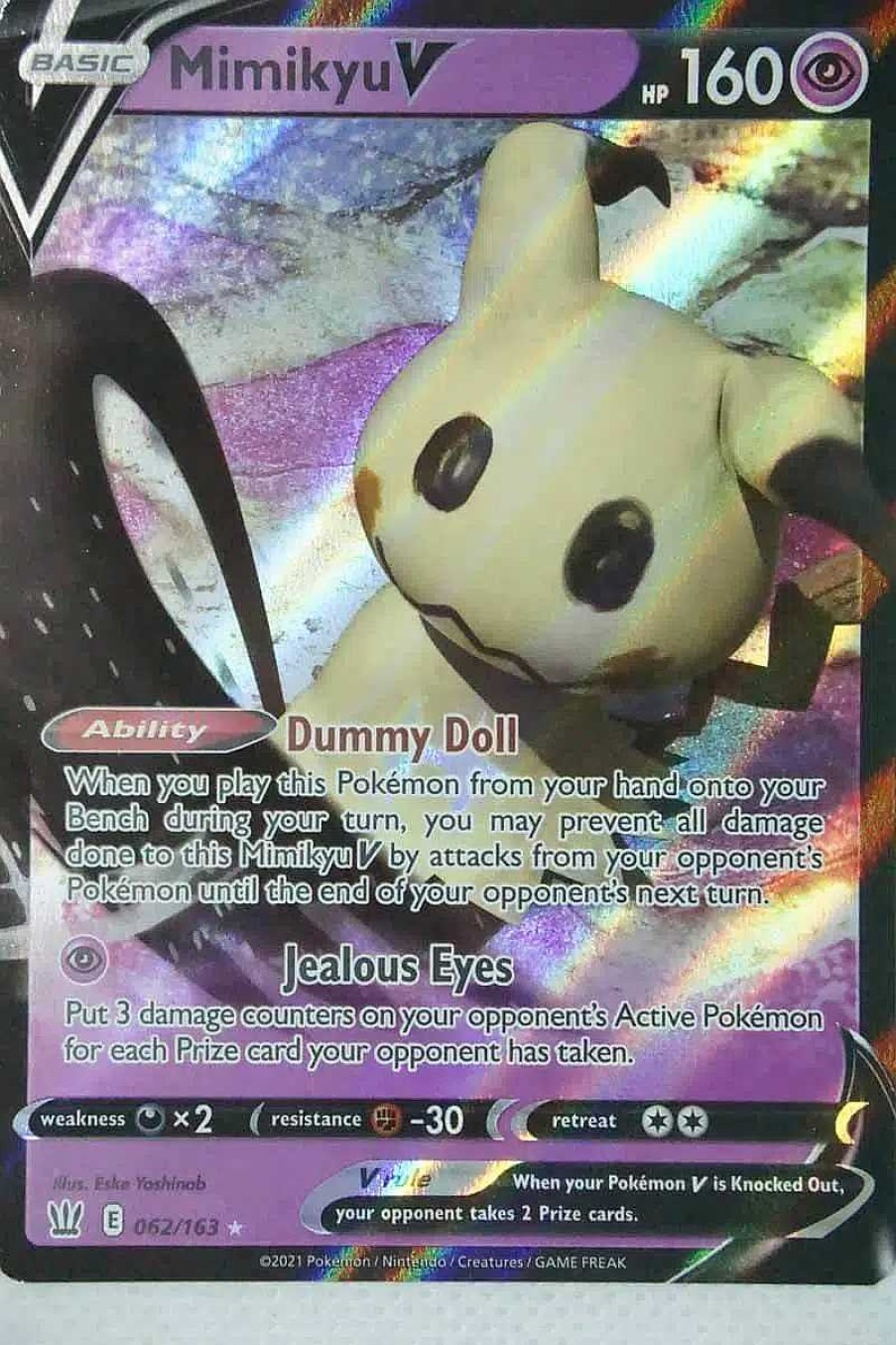 POCKET MONSTER Pokemon Kort | Mimikyu V 62/163