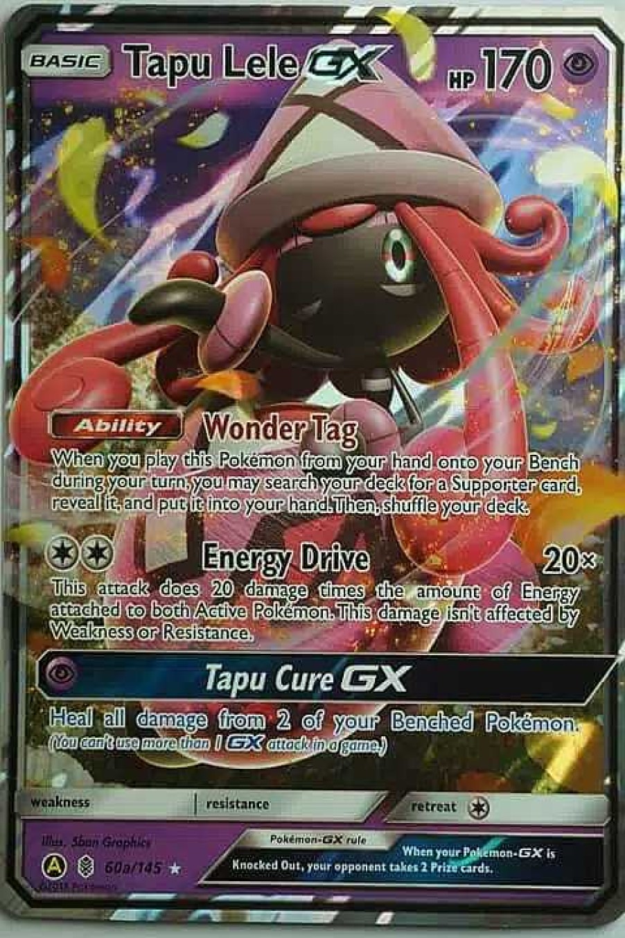 POCKET MONSTER Pokemon Kort | Tapu Lele Gx 60A/145 Stor