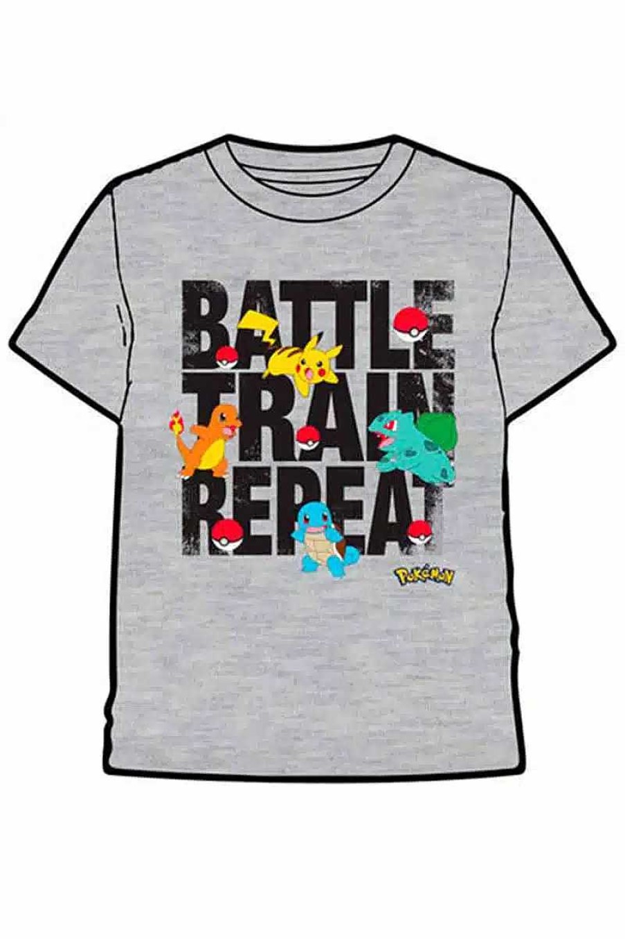 POCKET MONSTER Pokemon Til Bornevaerelset | Gra Battle Train Repeat T Shirt Born