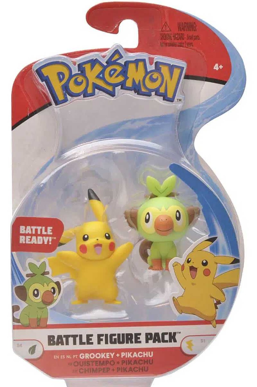 POCKET MONSTER Pokemon Figurer | Grookey Og Pikachu Figurer