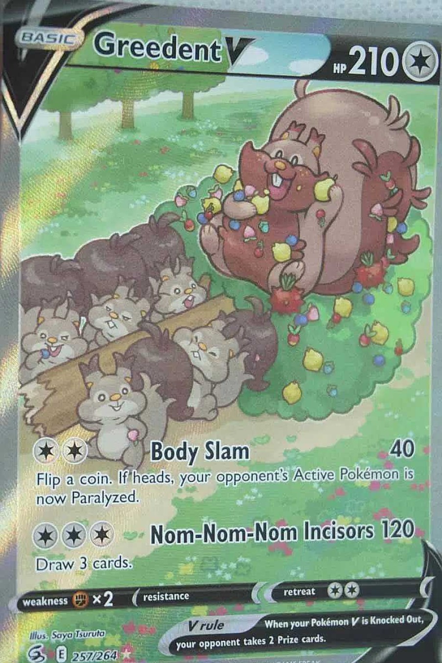 POCKET MONSTER Pokemon Kort | Greedent V 257/264 Alternate Art