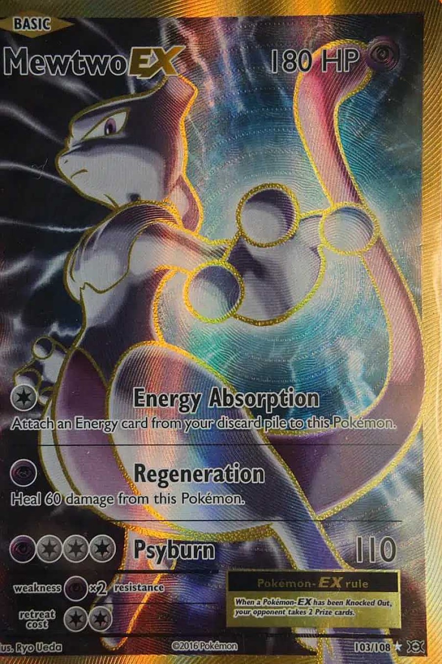 POCKET MONSTER Pokemon Kort | Mewtwo Ex 103/108 Full Art