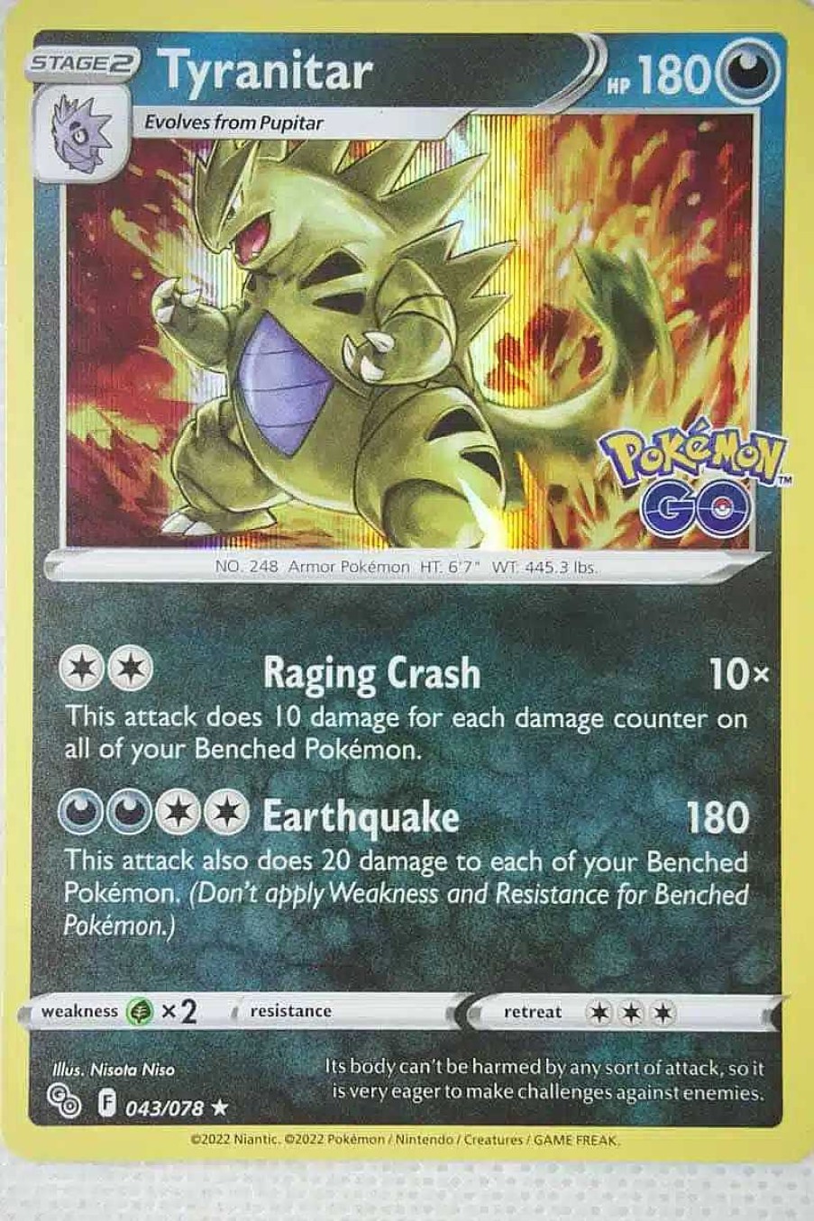 POCKET MONSTER Pokemon Kort | Tyranitar 043/078 Holo Rare