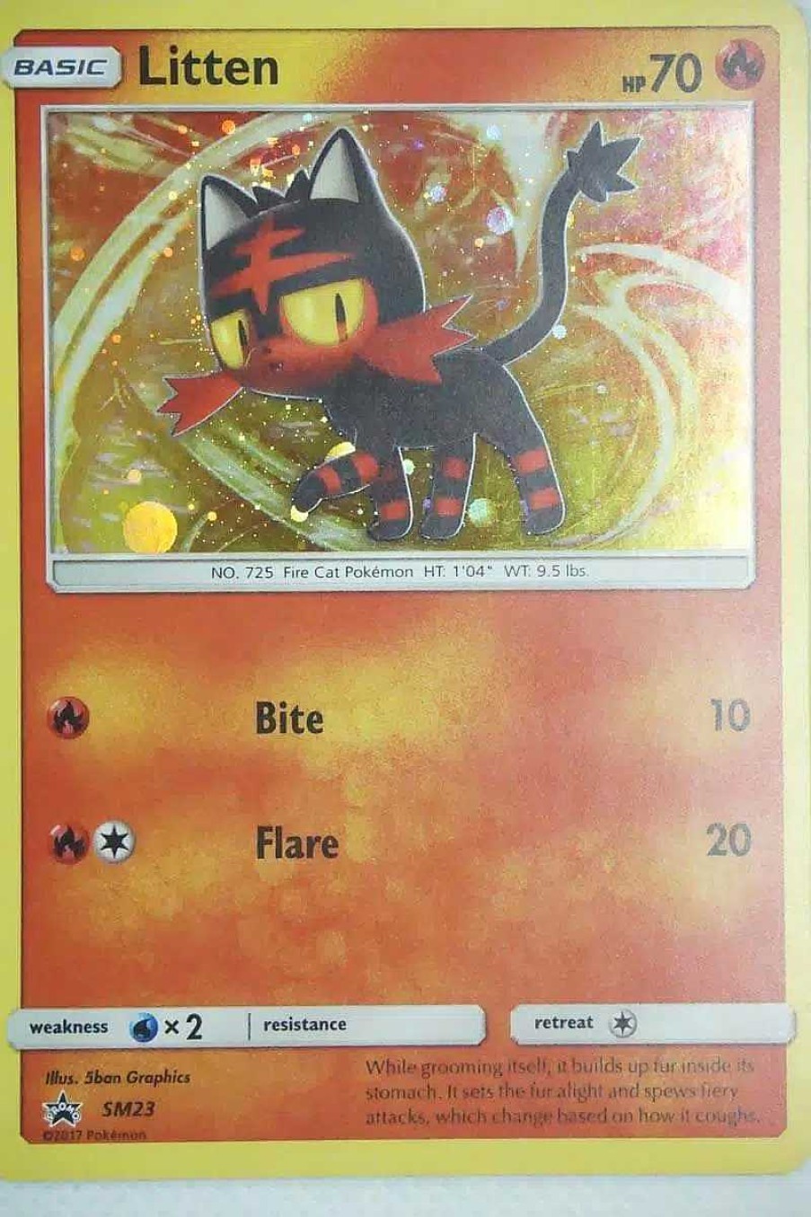 POCKET MONSTER Pokemon Kort | Litten Sm23 Holo Promo