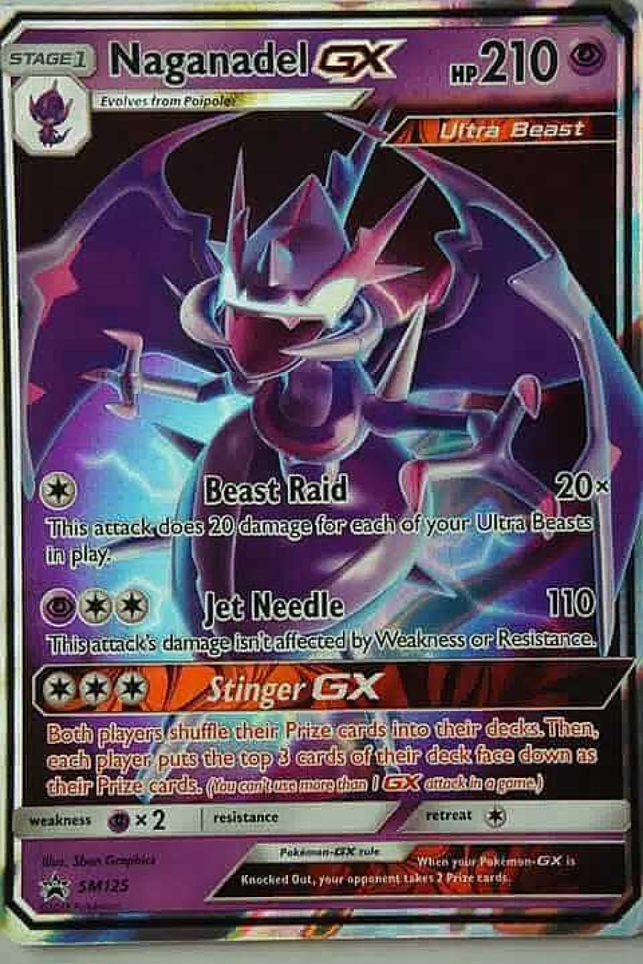 POCKET MONSTER Pokemon Kort | Naganadel Gx Sm125